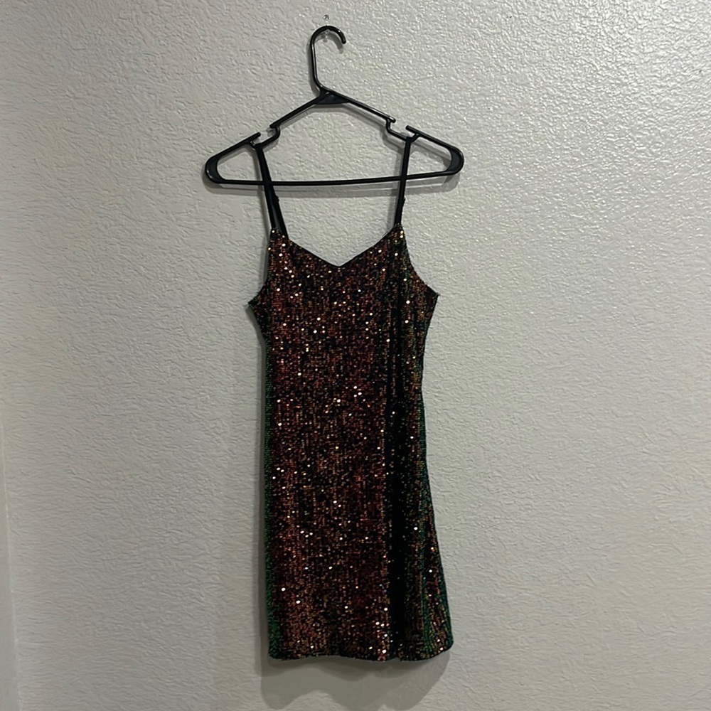 Art Class Girls Drass multicolored sequence spaghetti straps Size XL 14‎ TC0663